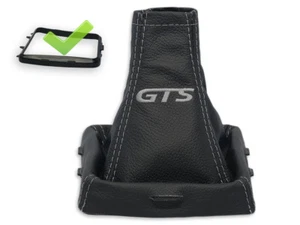 PARA OPEL VECTRA C SIGNUM FUNDA PALANCA DE CAMBIOS BORDADO GTS GRIS + MARCO - Imagen 1 de 5