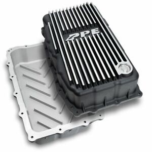 PPE Brushed Aluminum Deep Transmission Pan For 19+ Chevy GMC 3.0L Duramax 10L80