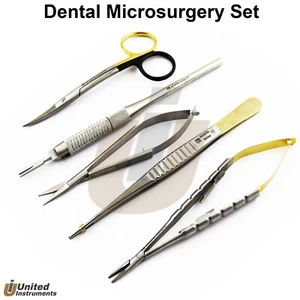 Dental Microsurgery Set Castroviejo Suture, Debakey TC Lagrange Sissors Scalpel - Picture 1 of 6