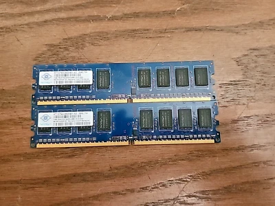 Nanya NT1GT64U88D0BY-AD 1Gb PC2-6400 800Mhz DDR2 Desktop Memory RAM 2 Pcs - Image 1 of 3