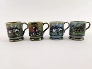 Irish Wade Porcelain 4 Miniature Tankard Stein Mini Mugs Ireland Finn MacCool - Picture 1 of 11