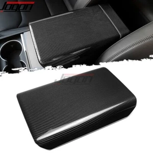 Carbon Fiber Central Armrest Box Storage Console Cover Fit For Tesla Model 3 24+ - Picture 1 of 12