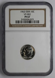 1963 DDR Roosevelt Silver Dime VP-002 NGC PF 67 - Picture 1 of 5