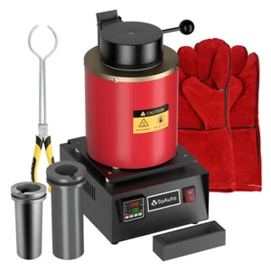 TOAUTO Electric Gold Melting Furnace 3KG+2KG Graphite Crucible Ingot Mold 110V - Afbeelding 1 van 11