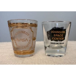 VTG Set of 2 Shot Glasses Space Related. One Culver in 22 K Gold, 2nd Blk Gold - Bild 1 von 11