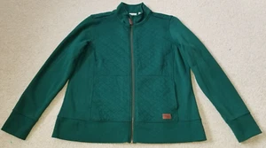 NWOT Womens Top-L L BEAN-green cotton blend "Quilted Full-Zip Sweatshirt"-PL - Picture 1 of 5