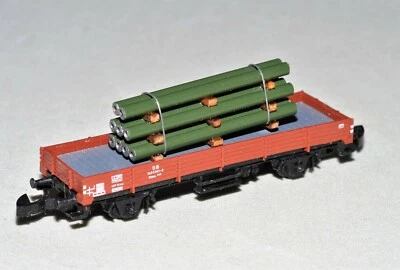 Z Scale Marklin 8610 Flat Freight Car DB 343 w/ Custom Made 9 Green Pipes Load - Image 1 of 4