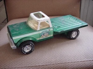 Vintage Nylint Farms Green Flatbed Pressed Steel Square Body Toy Truck Sunroof* - Picture 1 of 24
