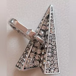 Juicy Couture Pave Paper Airplane Bracelet Charm Silver Vintage Good Condition - Picture 1 of 4
