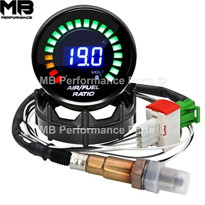 2" 52mm Air Fuel Ratio Gauge LED Digital Display W/ Narrowband O2 Oxygen Sensor