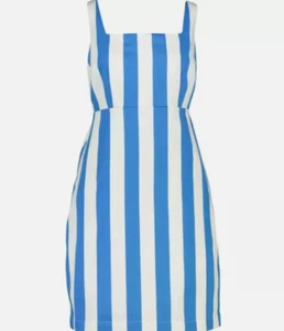 BNWT BODEN Blue & White Striped Shift Summer Dress Size UK 14P RRP £75 - Picture 1 of 11