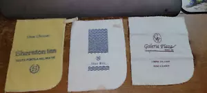 3 VINTAGE HOTEL SHOE SHINE CLEANER CLOTHS MITTS SHERATON MAINE MEXICO CITY - Picture 1 of 2