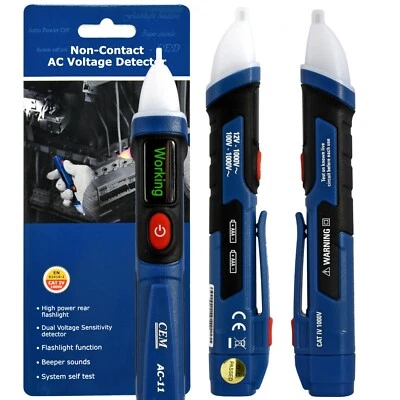 Berührungsloser Spannungsprüfer Phasendetektor LED-Taschenlampe Stromtest ab 12V - Bild 1 von 4