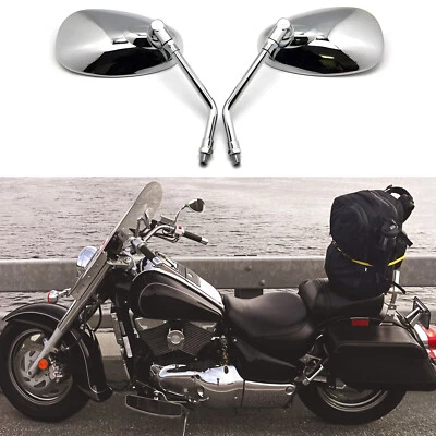 Chrome Motorcycle Rearview Mirrors For Suzuki Intruder 700 750 800 1400 1500 Hot - Image 1 of 4