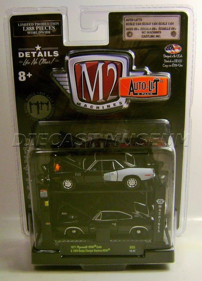 M2 Machines Auto Lift 2-Pack - 1969 Chevrolet Camaro SS 350 1:11.5 Diecast Car