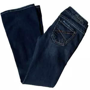 Silver Frances Bootcut Jeans Dark Denim Distressed Women's 29x32 - Picture 1 of 7