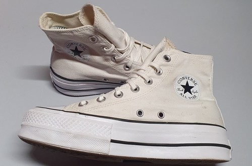 Scarpe da ginnastica donna Converse taglia uk4 Ctas Lift Platform alte bianche all star