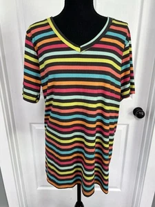 the zig zag stripe Damen T-Shirt hellfarbig gestreift Gr. M - Bild 1 von 9