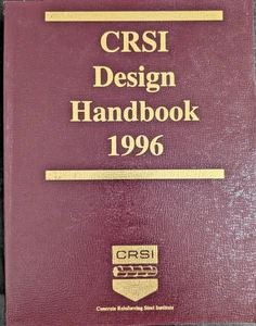 1996 CRSI Handbook Concrete Reinforcing Steel Hardcover Book Construction Code - Picture 1 of 11
