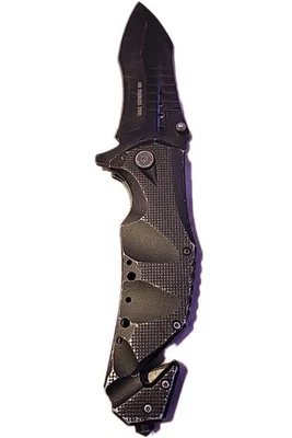 Cuchillo Plegable MTech Rescue Liner Lock A/S Hoja de Acero 3.88" Negro - MT-A705G2HS Foto 1 de 4