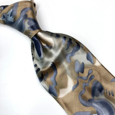 Cocktail Colors Silk Necktie Tie Grey Green Beige 100%silk - Image 1 of 4