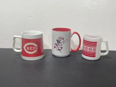 Cincinnati Reds Mugs - Thermo-Serv Insulated, Federal Milk Glass, TMC Porcelain - Image 1 of 4