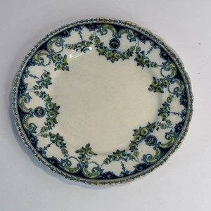 10inch Thomas Rathbone & Co Plate Queen Pattern Flow Blue Gold Gild 1912 England - Picture 1 of 4