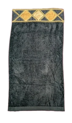 Toalla de Mano Avanti NEGRA Diamante Leopardo Animal Patrón 29.5 X 16 100% Algodón  Foto 1 de 4