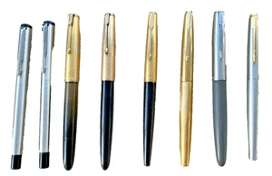 Vtge. Lot of 8 Parker fountain pen, (51, 21, 45, Vector model) made US/Argentina - Picture 1 of 19