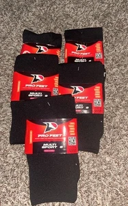 Pro Feet Multi Sport Black Mid length Small Socks Size 7-9 Lot of 5 Pairs - Picture 1 of 2