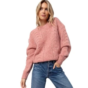 Maglione a punta Rails Mara misto lana alpaca rosa taglia small - Foto 1 di 12
