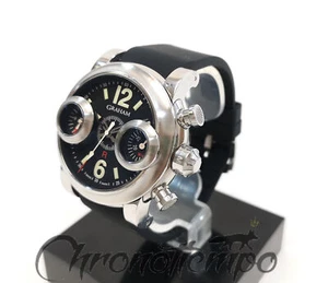 Chronotiempo Curved Black Silicone Watch Band Strap 22mm For Graham Swordfish - Picture 1 of 6