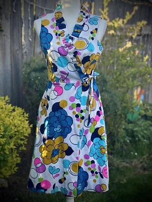 I.Appel Años 60 Vintage Mod Funky Flor Vestido Algodón Disfraz Fiesta Foto 1 de 4