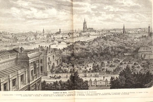 Frankfurt am Main 1880 - Irrenanstalt Neue Börse Synagoge Saalhof Zoo Gerbermühl - Bild 1 von 2