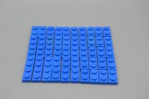 LEGO 50 x Basisplatte 1x2 blau blue basic plate 3023 302323 - Bild 1 von 2