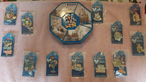 2006 Walt Disney World 35th Anniversary 11 Pin Collector Set w/ Embossed Tin 