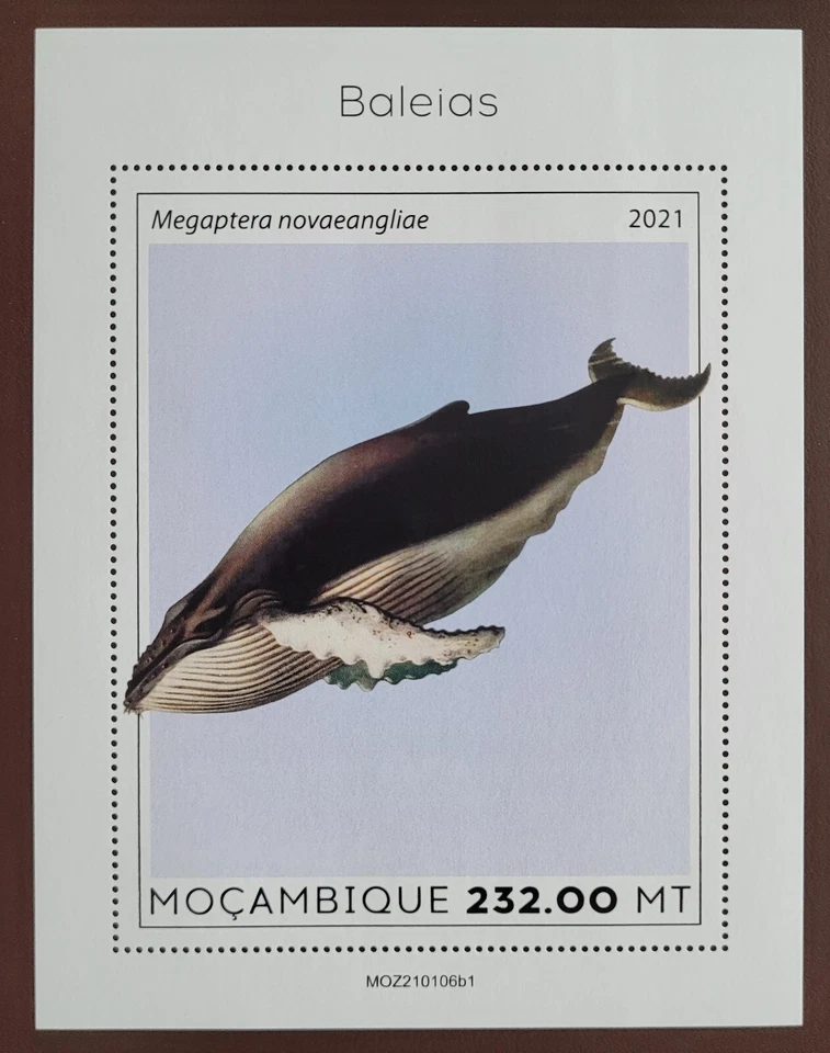 Mozambique 2021 / Marine Life - Whales  / 1v ms - Image 1 of 1
