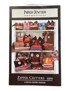Indygo Junction Zipper Critters Sewing Pattern IJ850 Paula Hayek designs - Picture 1 of 3