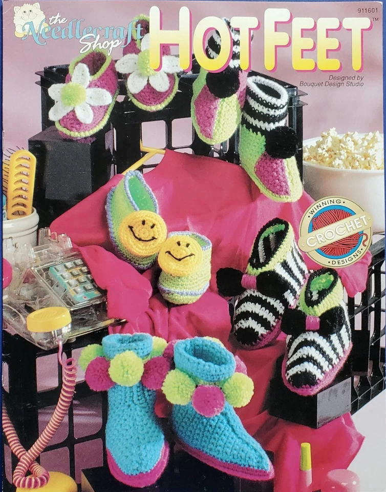 Hot Feet Slippers Boots Crochet Patterns By The Needlecraft Shop - Image 1 of 3