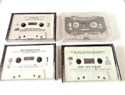 Hard Rock Cassette 4 Tape Lot AC/DC, Blk Sabbath, Firehouse  - Image 1 of 4