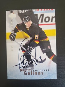1995-96 Upper Deck Be A Player Martin Gelinas Autograph Card #S149