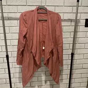 Ellis And Dewey Size M Women’s Jacket 100% Tencel Open Front Drape Burnt Orange - Picture 1 of 4