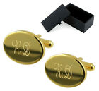 Personalised Gold Plated Oval Cufflinks Engraved with any Initials