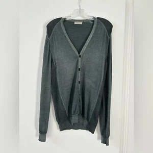  ROBERTO COLLINA Distressed Cardigan Button Down Extra Fine Wool Sz M est v-neck - Picture 1 of 12