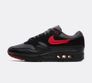 Nike Air Max 1 in Black and University Red All Sizes Limited Stock - Picture 1 of 6