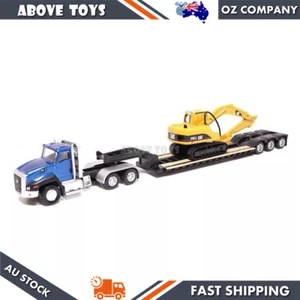 Diecast Masters 1:87 CAT CT660 Cab Tractor & Lowboy With Excavator Model Toy - Bild 1 von 4