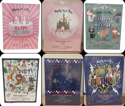 Вечеринка в коробке 43 изделия BirthdayParty товаров комплект, 6 разновидностей, запечатанный в коробке, новый - Изображение 1 из 4