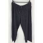 Hue Women's Pajama Pants Size 2X Black Polka Dot Temp Tech Crop Cotton Modal NEW