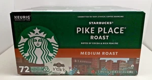 Starbucks Pike Place caffè tostatura media K-Cups 72 conteggi spedizione gratuita - Foto 1 di 6