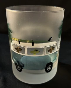 Culver California Dogs Heading to the Beach Frosted Glass Cup - Picture 1 of 5